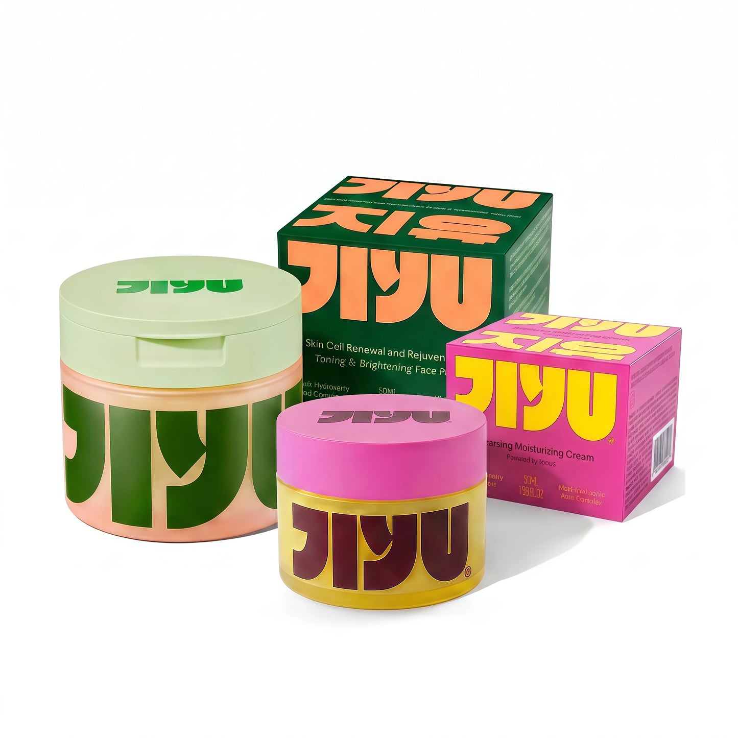 JIYU Korean Skincare Glow Up Bundle – NAD+ Hydrating Face Moisturizer (50 ml) + Toning Toner Pads (100 Count) – Brightening & Hydrating Daily Skincare Routine for All Skin Types